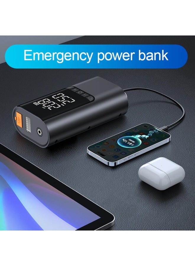 3700 Amp Car Jump Starter, Air Compressor, 10000 mAh Portable Battery & 150 PSI Tire Inflator - Complete Emergency Kit for Cars, SUVs & Trucks - Includes Smart Clamps, LED Light & Carrying Case. - Image 4